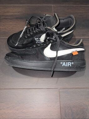 Off-White x Nike Air Force 1 Low - Black/White with Orange Tab